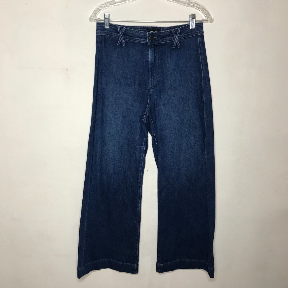 Paige Anessa Wide Leg High Waist Crop Jeans Size 28